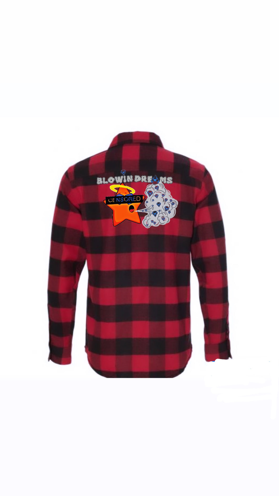 Long Sleeve Plaid Flannel-Embroidered